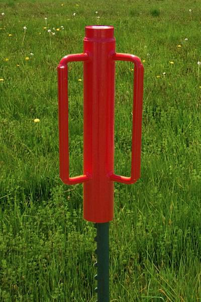 Post driver for studded T post.